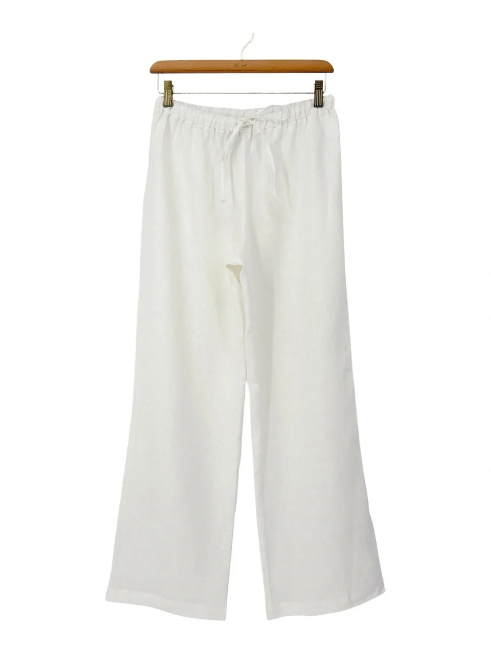 REFORMATION OLINA Tie Waist Linen Pants - White - Small
